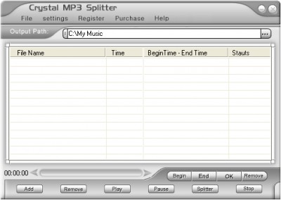 Crystal MP3 Splitter 1.00 screenshot