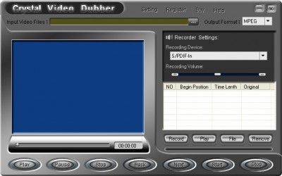 Crystal Video Dubber 1.00 screenshot