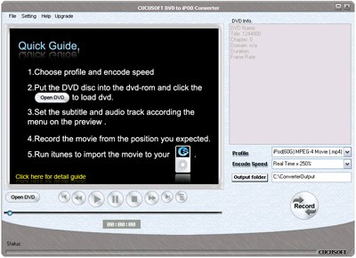 Cucusoft DVD to iPod Converter 4.243 screenshot