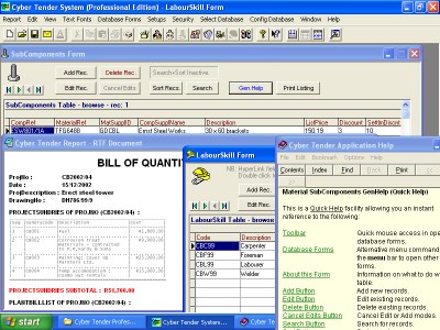 Cyber Tenders (Costing) 6.0.2006 screenshot