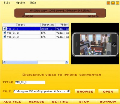 DigiGenius Video to iPhone Converter 3.6.1 screenshot