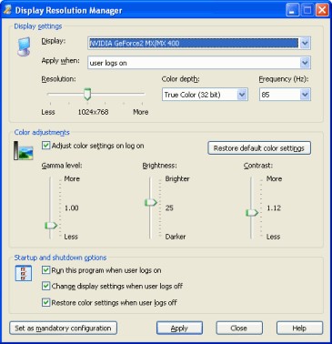 Display Resolution Manager 3.7 screenshot