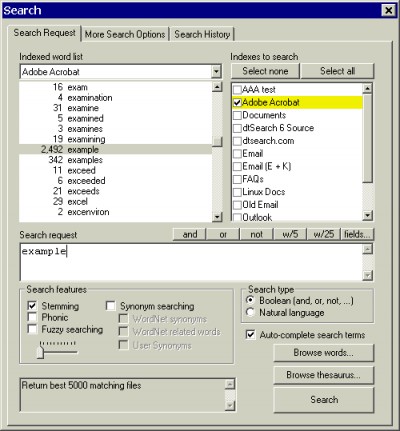 dtSearch Desktop with Spider 7.30 screenshot