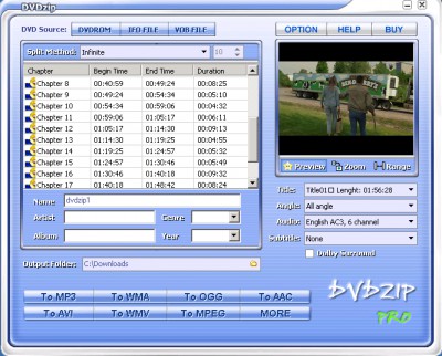 DVDZip Lite 4.0 screenshot