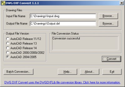 DWG DXF Convert 1.0 screenshot