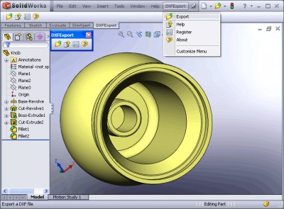 DXF Export for SolidWorks 1.0 screenshot