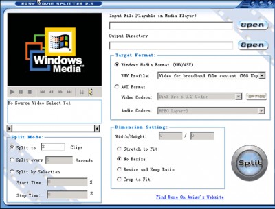 Easy Movie Splitter 2.5 screenshot