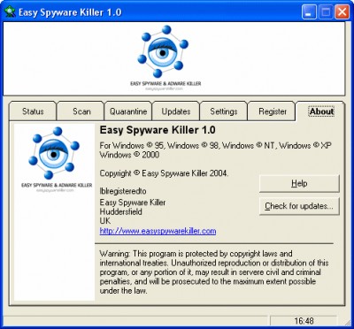 Easy Spyware and Adware Killer 1.1 screenshot