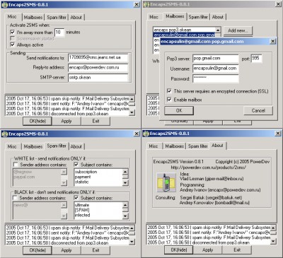 Encaps2sms 0.9.1 screenshot