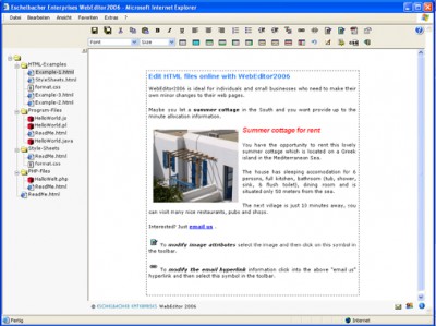 Eschelbacher Enterprises WebEditor 2009.29 screenshot