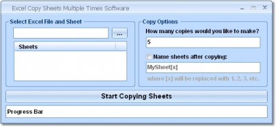 Excel Copy Sheets Multiple Times Software 7.0 screenshot