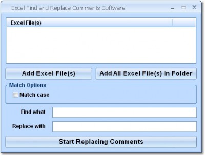 Excel Find and Replace Comments Software 7.0 screenshot