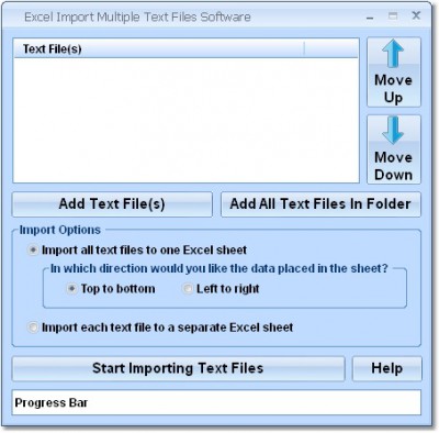 Excel Import Multiple Text Files Software 7.0 screenshot