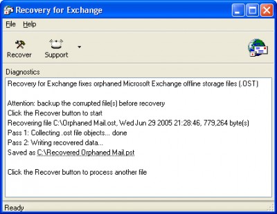 ExchangeRecovery 2.0.421 screenshot