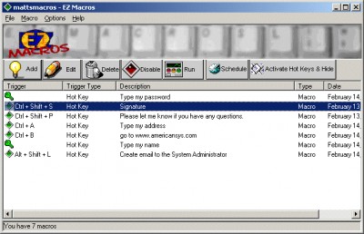 EZ Macros 5.1 screenshot