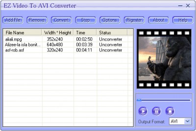 EZ Video TO AVI Converter 3.70.70 screenshot