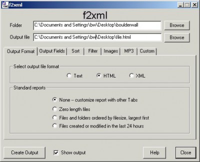 f2xml 1.0 screenshot