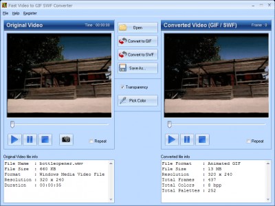 Fast Video to GIF SWF Converter 4.2 screenshot