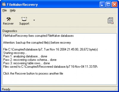 FileMakerRecovery 1.6.0750 screenshot