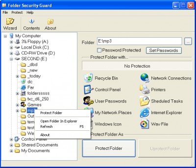 Folder Security Guard 3.0 screenshot