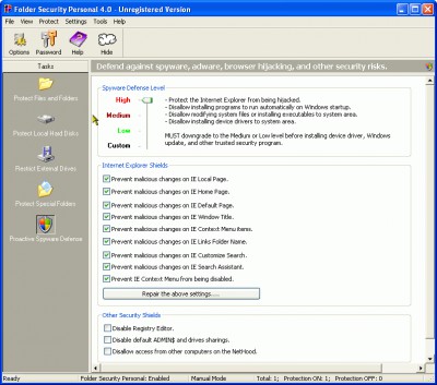 Folder Security Personal 4.1.312 screenshot