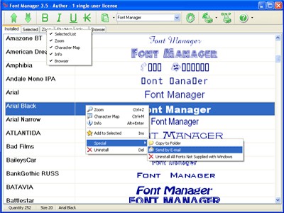 Font Manager 3.59 screenshot