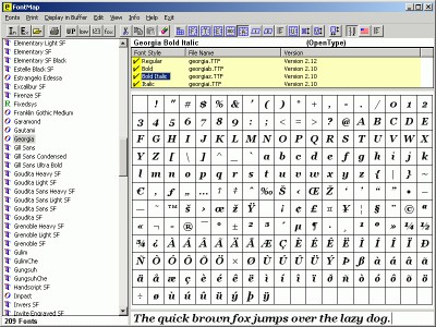 FontMap 2.41 screenshot