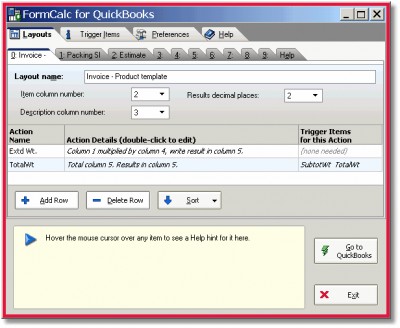 FormCalc for QuickBooks 1.123 screenshot
