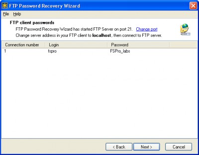 FTP Password Recovery Wizard 1.1 screenshot