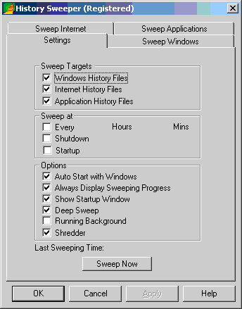 History Sweeper 3.03 screenshot