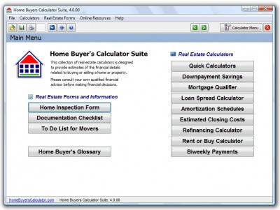 Home Buyers Calculator Suite 4.1 screenshot