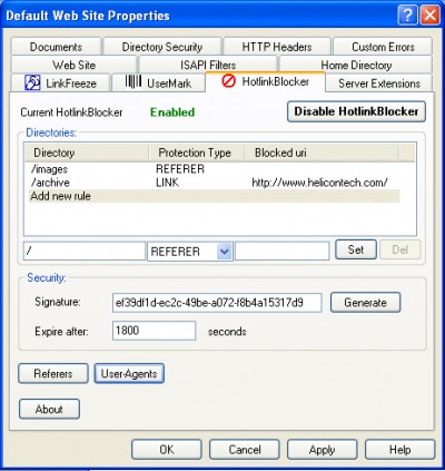 HotlinkBlocker 1.2 screenshot