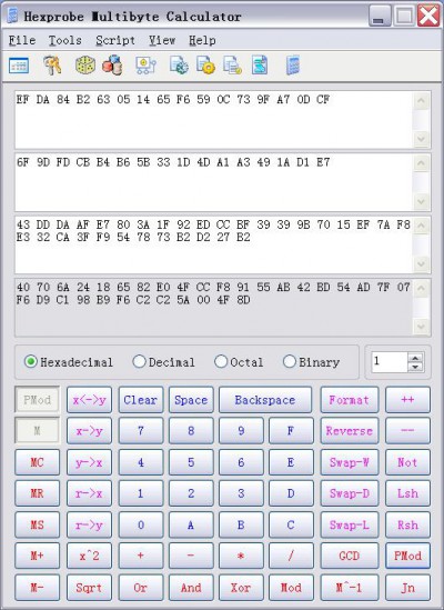 Hpmbcalc Hex Calculator 4.22 screenshot