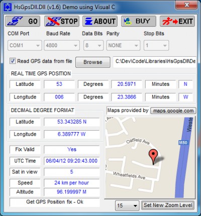 HS GPSDLL Library 1.10 screenshot