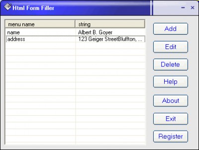 Html Form Filler 1.07 screenshot