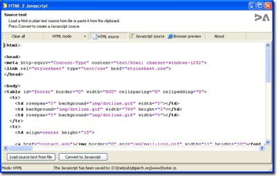 Html2JavaScript 1.2.5 screenshot