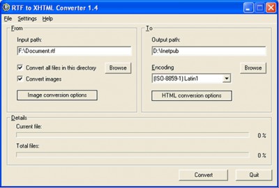 HTMLtoRTF Converter 2.4 screenshot