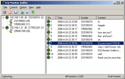 ICQ Monitor Sniffer 3.0 screenshot