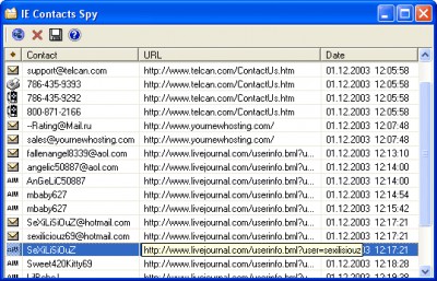 IE Contacts Spy 2.22 screenshot