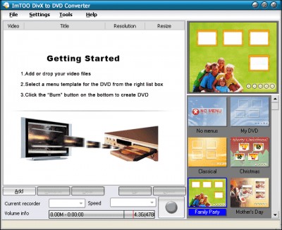 ImTOO DivX to DVD Converter 3.027 screenshot