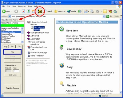 Internet Macros Web Recorder 4.02 screenshot