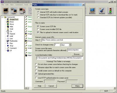 Internet ScreenSaver Builder 5.15 screenshot
