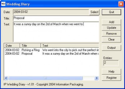 IP Wedding Diary 1.01 screenshot