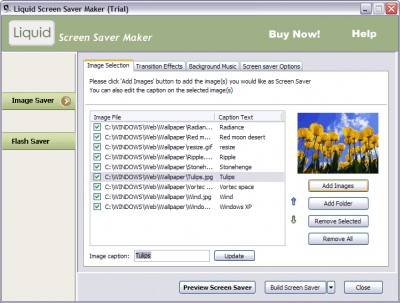 Liquid Screen Saver Maker 4.5 screenshot