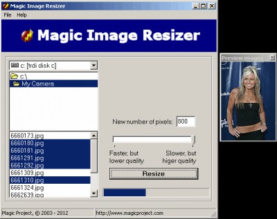 Magic Image Resizer 1.8 screenshot