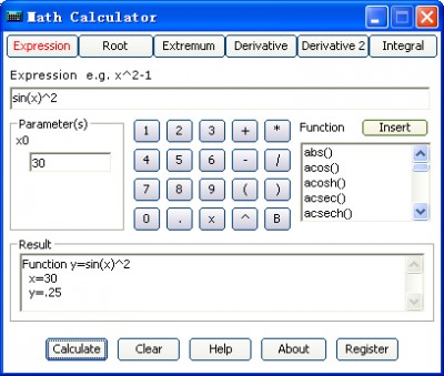Math Calculator 2.3 screenshot