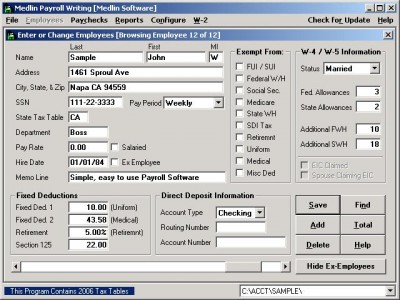 Medlin Accounting 2006 screenshot