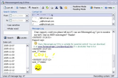 MessengerLog 6.78 screenshot