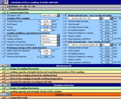 MITCalc - Force shaft connection 1.18 screenshot