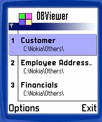Mobile Database Viewer(Access,xls,Oracle)for S60 1.5 screenshot